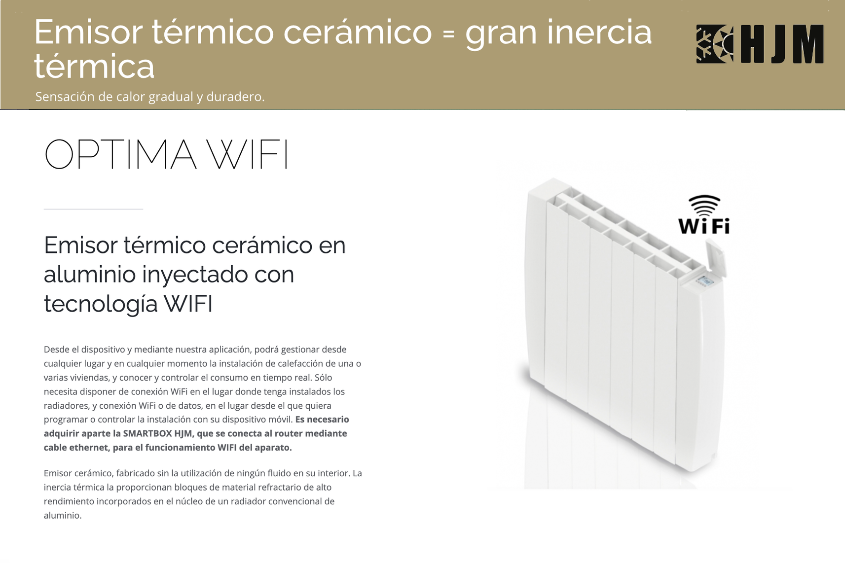 Radiadores el ctricos ceramicos HJM OPTIMA WIFI Mundo calefacci n